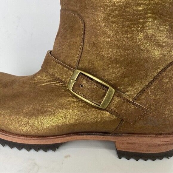 Jim Barnier Engineer Buckle Boot Gold Distress NWT Size 8 - Picture 7 of 8